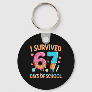 I Survived 67 Days Of School Funny 67 Teacher Stud Key Ring