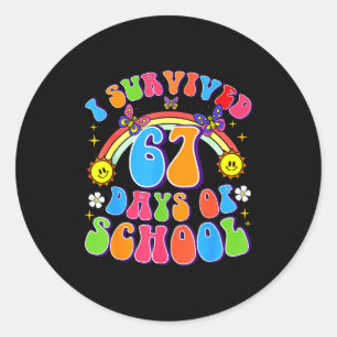 I Survived 67 Days Of School Funny 67 Teachers Stu Classic Round Sticker