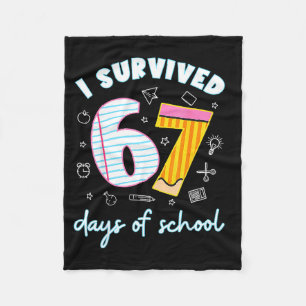 I Survived 67 Days Of School Funny 67 Teachers Stu Fleece Blanket