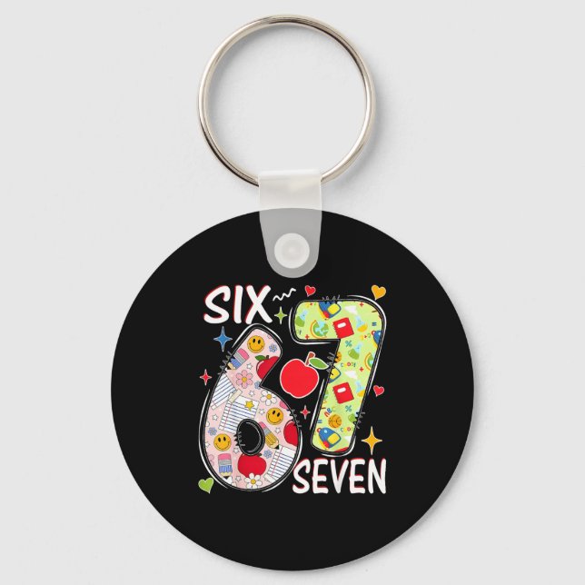 I Survived 67 Days Of School Funny 67 Teachers Stu Key Ring (Front)