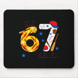 I Survived 67 Days Of School Funny 6 7 Baseball Te Mouse Pad