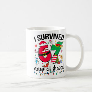 I Survived 67 Days Of School Funny Christmas Teach Coffee Mug