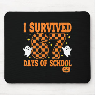 I Survived 67 Days Of School Funny Halloween Ghost Mouse Pad