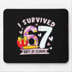 I Survived 67 Days Of School Funny Leopard Student Mouse Pad