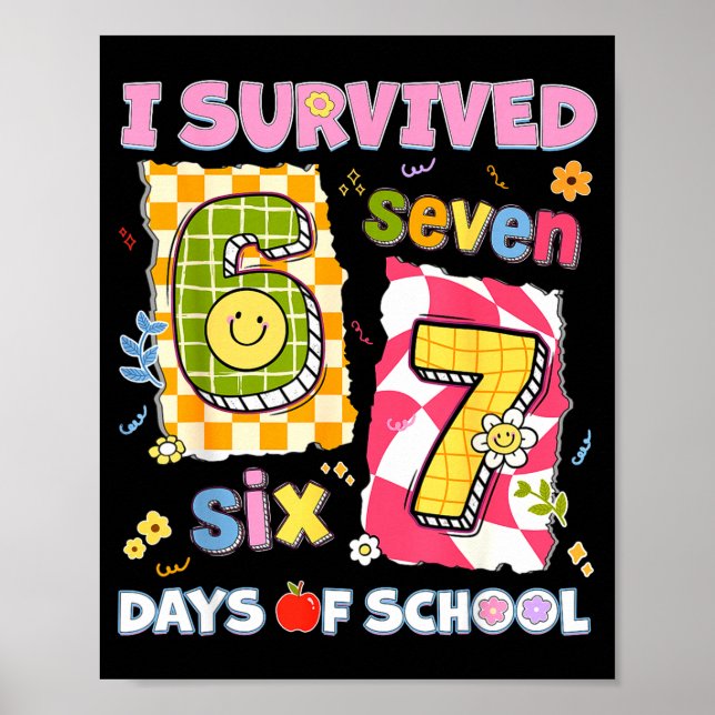 I Survived 67 Days Of School Funny Meme Boy Girl T Poster (Front)