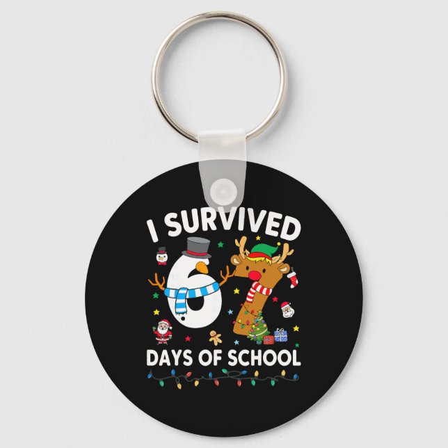 I Survived 67 Days Of School Funny Meme Six Seven  Key Ring (Front)