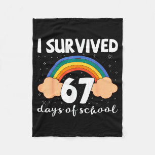 I Survived 67 Days Of School Funny Meme Student Te Fleece Blanket