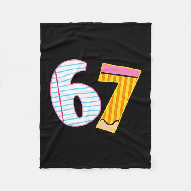 I Survived 67 Days Of School Funny Meme Teacher 2  Fleece Blanket (Front)