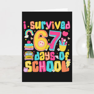 I Survived 67 Days Of School Funny Meme Teacher St Card