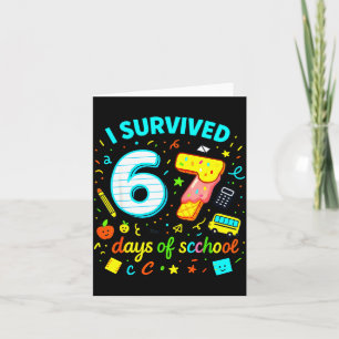 I Survived 67 Days Of School Funny Meme Teacher St Card