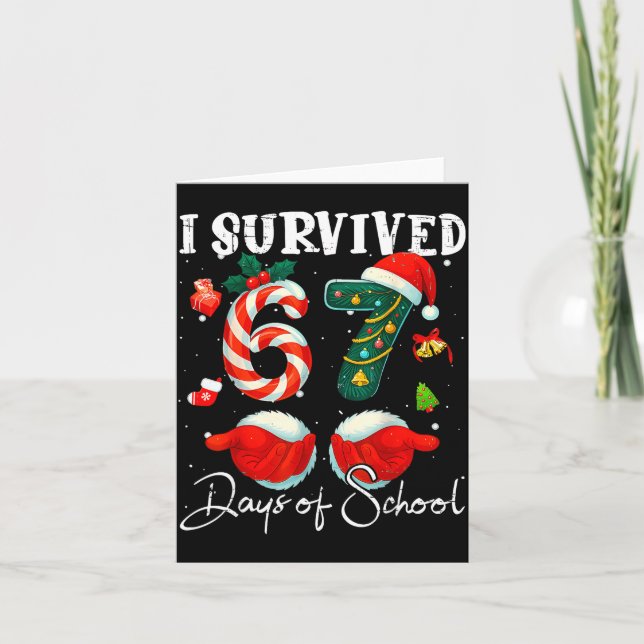 I Survived 67 Days Of School Funny Meme Teacher St Card (Front)