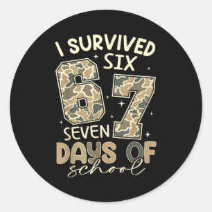 I Survived 67 Days Of School Funny Meme Teacher St Classic Round Sticker