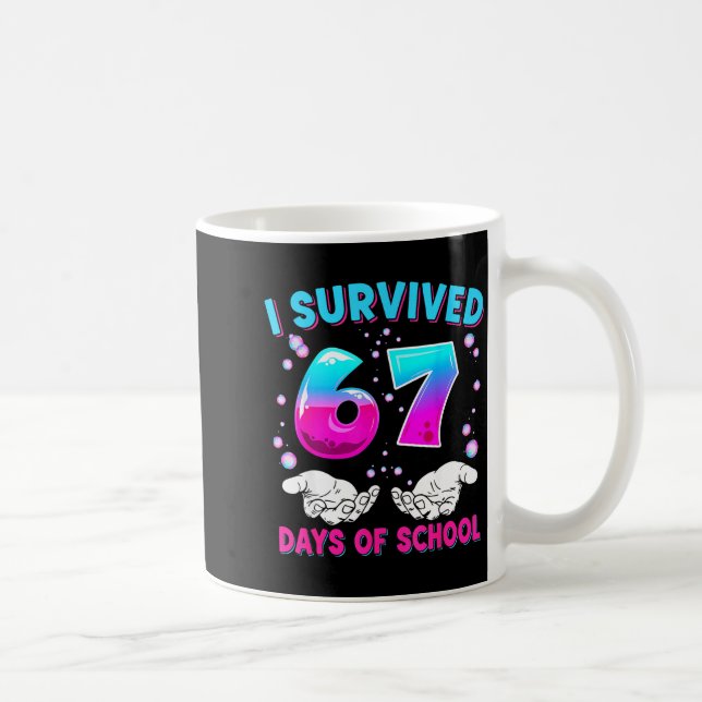 I Survived 67 Days Of School Funny Meme Teacher St Coffee Mug (Right)