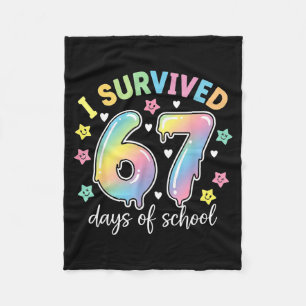 I Survived 67 Days Of School Funny Meme Teacher St Fleece Blanket