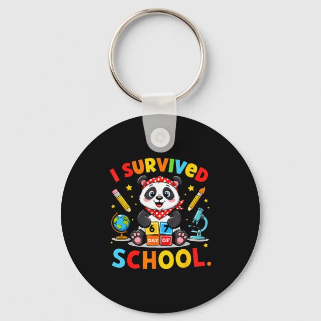 I Survived 67 Days Of School Funny Meme Teacher St Key Ring (Front)