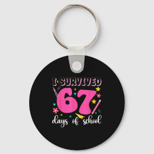 I Survived 67 Days Of School Funny Meme Teacher St Key Ring