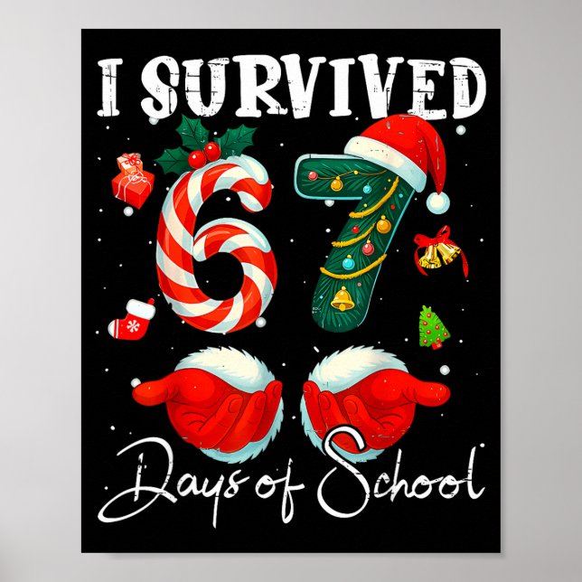 I Survived 67 Days Of School Funny Meme Teacher St Poster (Front)
