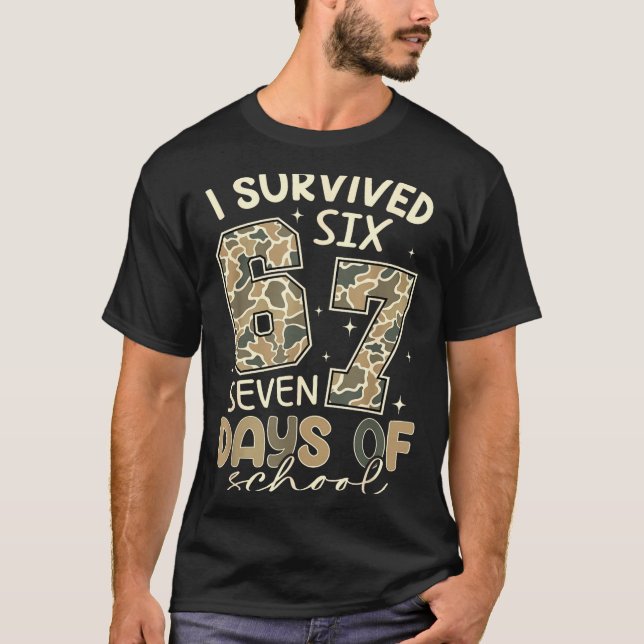I Survived 67 Days Of School Funny Meme Teacher St T-Shirt (Front)