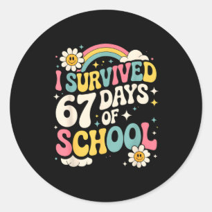 I Survived 67 Days Of School Funny Six Seven 6 7 M Classic Round Sticker