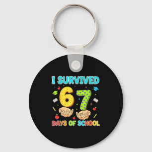 I Survived 67 Days Of School Funny Six Seven 6 7 M Key Ring