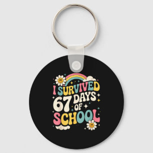 I Survived 67 Days Of School Funny Six Seven 6 7 M Key Ring