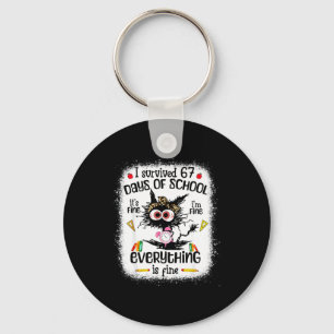 I Survived 67 Days Of School Funny Six Seven 6 7 M Key Ring