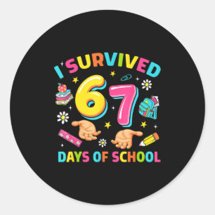 I Survived 67 Days Of School Funny Six Seven Meme Classic Round Sticker