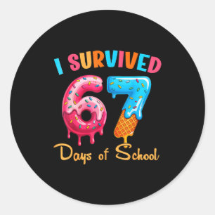 I Survived 67 Days Of School Funny Six Seven Meme Classic Round Sticker