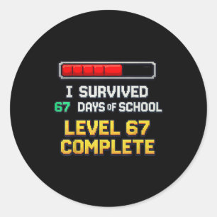I Survived 67 Days Of School Funny Six Seven Meme Classic Round Sticker