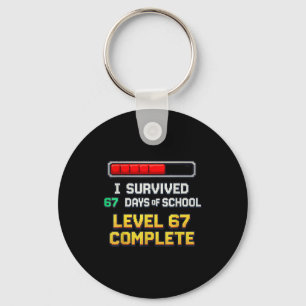 I Survived 67 Days Of School Funny Six Seven Meme Key Ring
