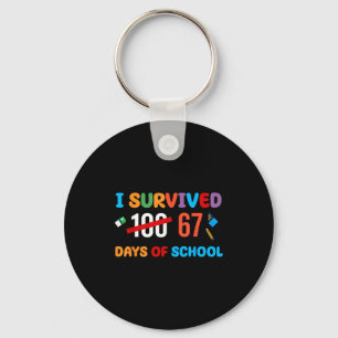 I Survived 67 Days Of School Funny Six Seven Meme Key Ring