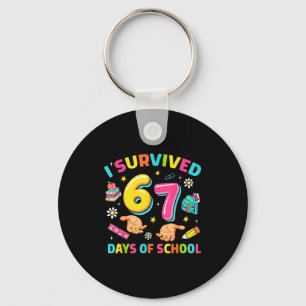 I Survived 67 Days Of School Funny Six Seven Meme Key Ring