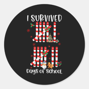 I Survived 67 Days Of School Funny Six Seven Xmas Classic Round Sticker