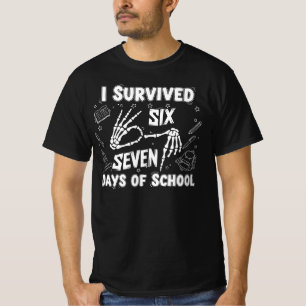 I Survived 67 Days of School   Funny Skeleton Meme T-Shirt