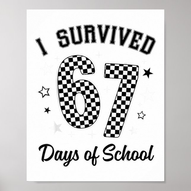 I Survived 67 Days Of School Funny Teacher Student Poster (Front)