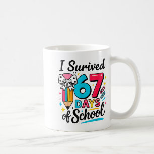 I Survived 67 Days Of School - Funny Teachers Stud Coffee Mug
