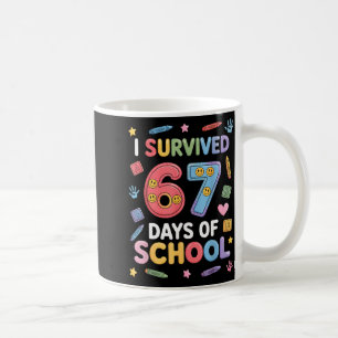 I Survived 67 Days Of School - Funny Teachers Stud Coffee Mug