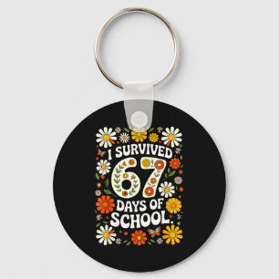I Survived 67 Days Of School Funny Teachers Studen Key Ring