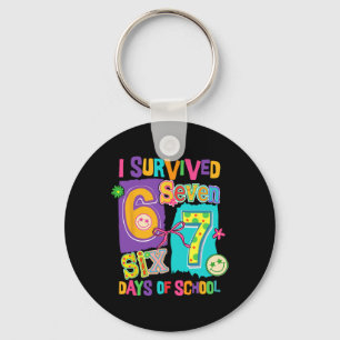I Survived 67 Days Of School Funny Women Teacher S Key Ring