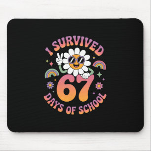 I Survived 67 Days Of School Groovy Retro Teachers Mouse Pad