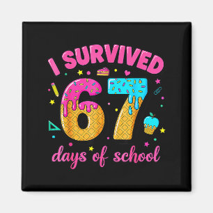 I Survived 67 Days Of School Ice Cream Drip Six Se Magnet