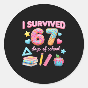 I Survived 67 Days Of School Meme Six Seven Gen Al Classic Round Sticker