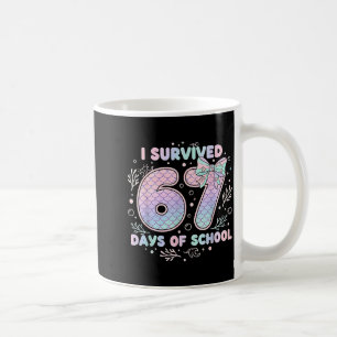 I Survived 67 Days Of School Mermaid Coquette Bow Coffee Mug