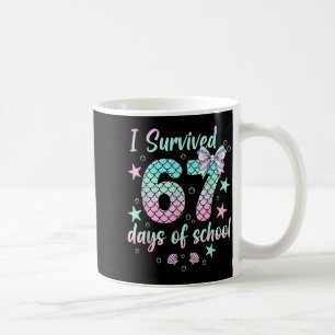 I Survived 67 Days Of School Mermaid Coquette Bow Coffee Mug