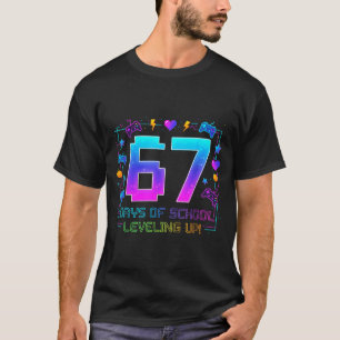 I Survived 67 Days Of School Retro Gamer Level Up T-Shirt