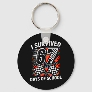 I Survived 67 Days Of School Six Seven Meme Racing Key Ring