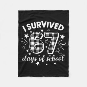 I Survived 67 Days Of School Six Seven Meme Studen Fleece Blanket
