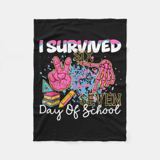 I Survived 67 Days Of School Six Seven Meme Teache Fleece Blanket (Front)