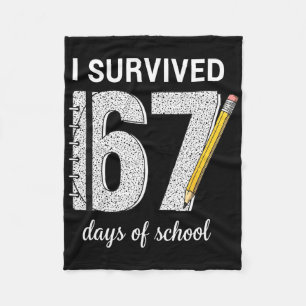 I Survived 67 Days Of School Students Teachers 67 Fleece Blanket