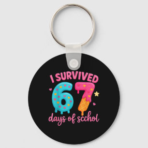 I Survived 67 Days Of School Teachers Students _6  Key Ring